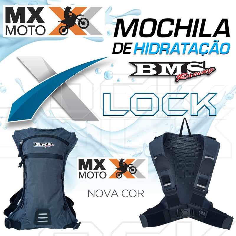Mochila De Hidratação Bms X-lock Para Trilha, Enduro, Bike, Cross - Cores Variadas - ( SEM REFIL )
