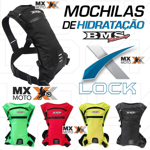 Mochila De Hidratação Bms X-lock Para Trilha, Enduro, Bike, Cross - Cores Variadas - ( SEM REFIL )