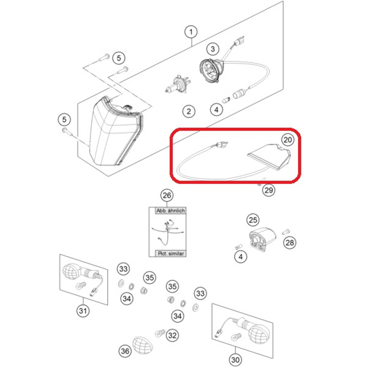 Luz Lanterna LED Traseira Original KTM Husqvarna e Husaberg - 78114040000