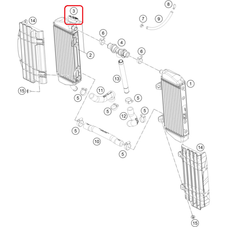 Tampa Radiador 1.8 BAR Original KTM EXC / EXCF 17 a 23 - SXF / XCF / XC / SX 16 a 22 - HUSQVARNA FE / TE 17 a 23 - FC / FX TX 16 a 22 - GAS GAS 21 a 23 - 79035016000
