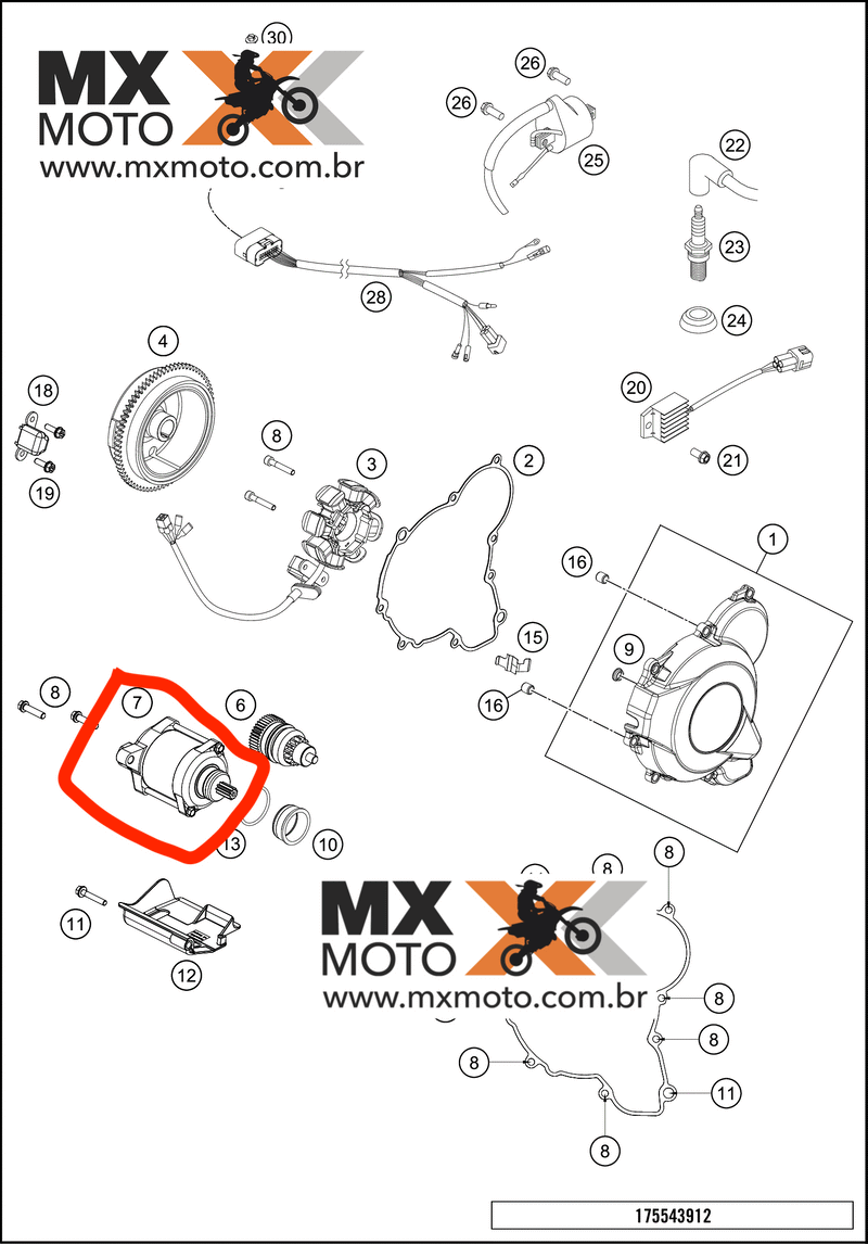 ( no PIX R$ 1999,00 ) Motor Arranque / Partida Elétrica ORIGINAL KTM-HUSQVARNA 2T 250/300 2017 a 2023 / Gas Gas 2T 2021 a 2023 - 55540001000 / 55440001000