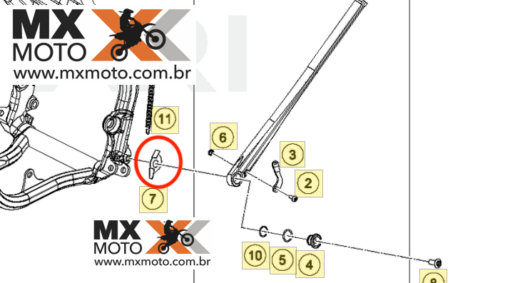 Parador / Limitador do Descanso Lateral Original KTM 17 a 23 - HUSQVARNA 17 a 23 - Gas Gas 21 a 23 - 79003023050