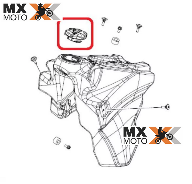 Tampa do Tanque de Combustível ( Motos de Enduro 3/4 de volta ) Original KTM 08 a 24 - Husqvarna 14 a 24 - Husaberg  - GAS GAS 21 a 24 - 78107008044C1