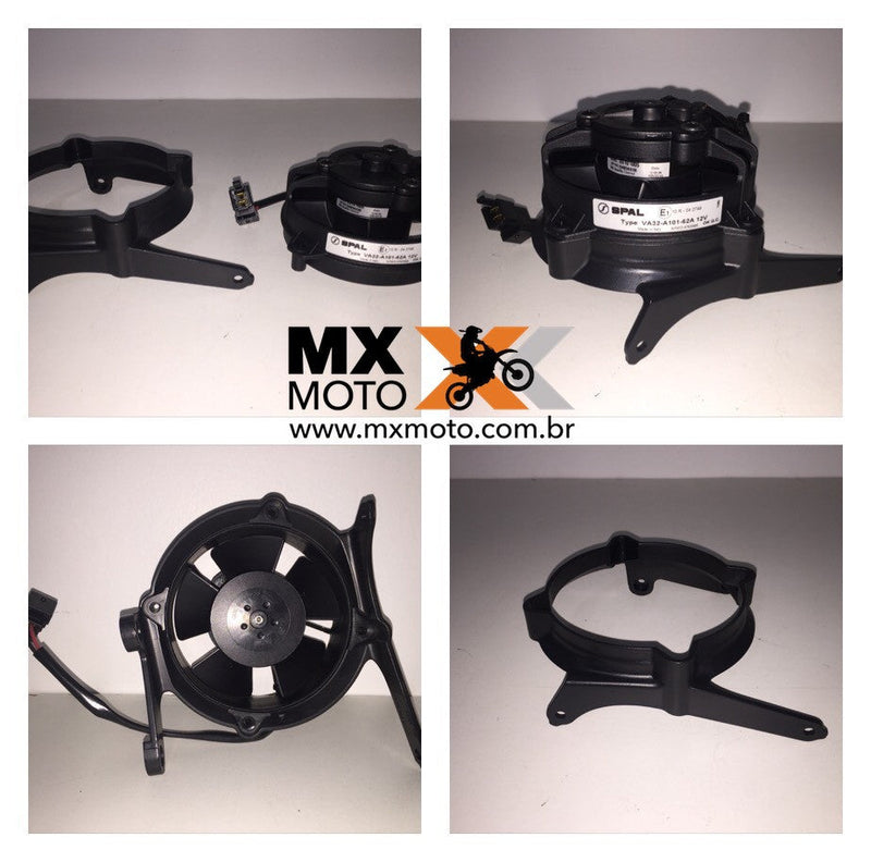 KIT Ventilador / Ventoinha Spal KTM HUSQVARNA 2017 a 2023 com Suporte - 79635943000 + VA32-A101-62A 4’’