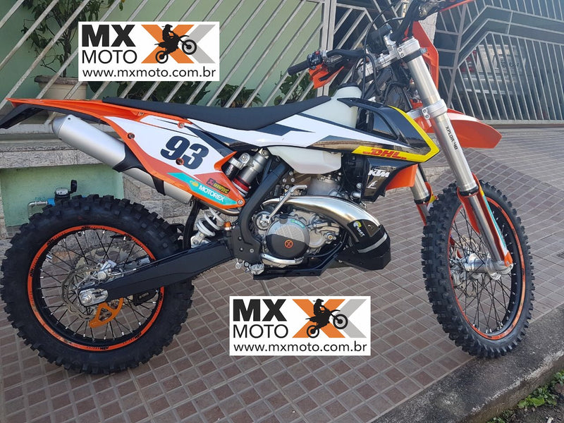 Protetor de Motor e Cano KTM / Husqvarna 250/300 2T 2017 até 2019 Prata, Preto ou Laranja - Start Racing