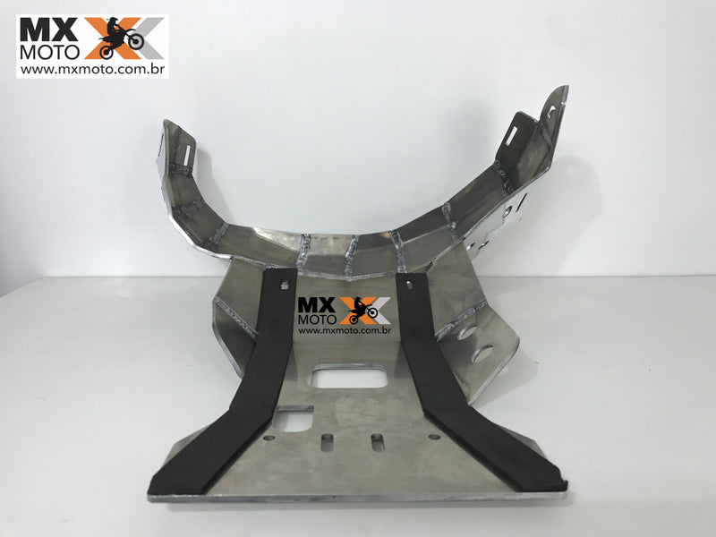 Protetor de Motor e Cano em Aluminio KTM 250/300 2T 2020 a 2023 / Husqvarna TEi / TPi 20 a 23 - GASGAS 2T EC/EX 250/300 2021 a 23 - Prata, Preto ou Laranja - Start Racing