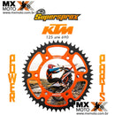 Coroa Tri-metal Stealth Supersproxs para KTM 125 a 690 de 1989 a 2025 Laranja - Tamanhos 50, 51 ou 52.