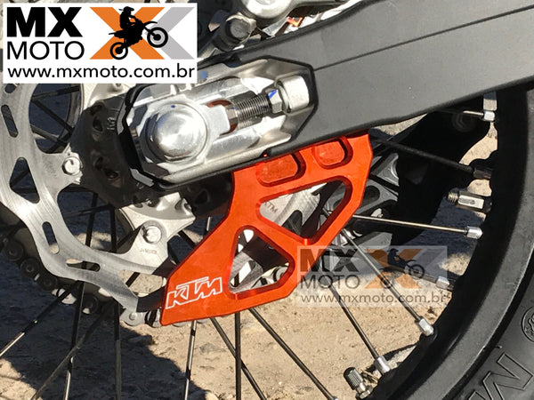 Protetor de Disco Freio Traseiro Aluminio Anodizado Laranja Réplica KTM 2004 a 2025