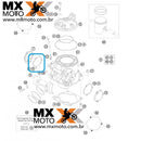 Junta Tampa de Válvula ( lado direito ) Original KTM 2T 07 a 23 - Husqvarna 2T 14 a 23  - Husaberg 12 a 14 - GASGAS EC250-300 EX300 21 a 23 - 55537008000