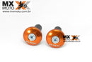 Bar Ends / Protetor de Punho / Acabamento Guidão BMS em Aluminio Anodizado Laranja - BMS 46213