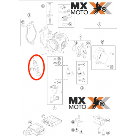 Afogador Original KTM 250/350 4T 16 a 24 / HUSQVARNA 250/350 4T 16 a 24 - GASGAS EC250F/350F - EX250F/350F/450F - MC250F/450F 2021 em diante  – 79041070000
