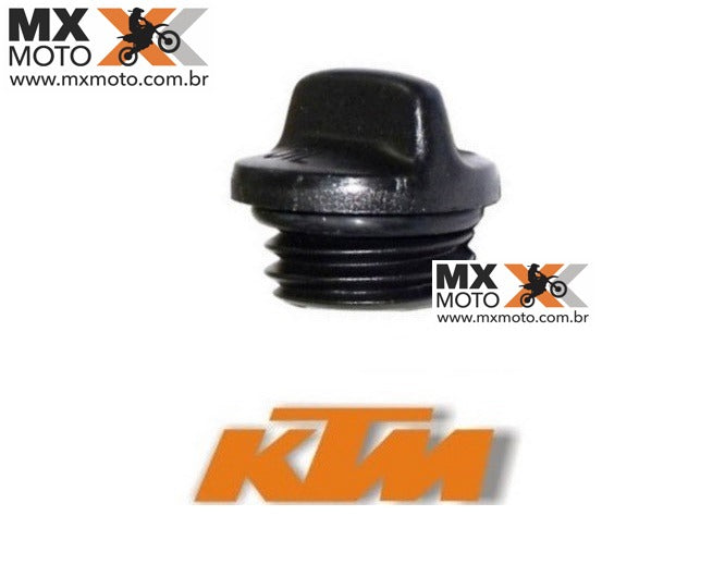 Tampa de Óleo Motor M24x3 Original KTM 2T e 4T 07 a 25 - Husaberg 12/14 - Husqvarna 2T e 4T 14 a 25 - GAS GAS 2T e 4T 21 a 25 - Preta com Oring - 79430020033 / 58030120000