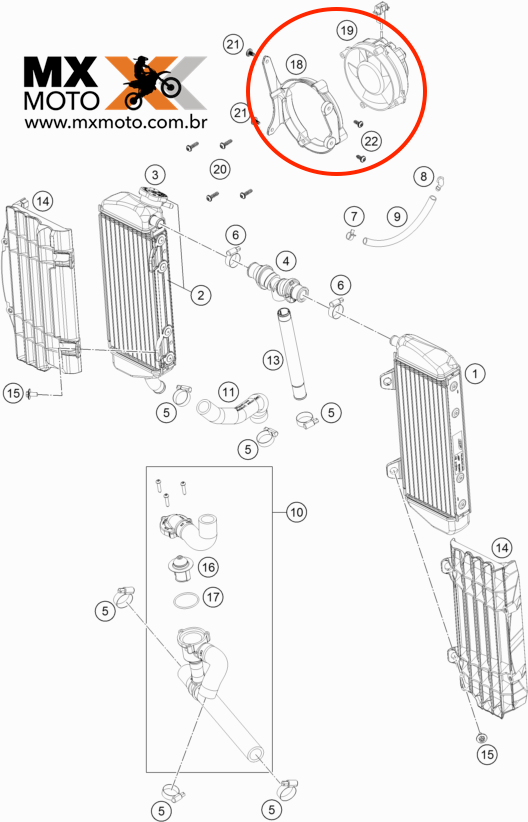 KIT Ventilador / Ventoinha Spal KTM HUSQVARNA 2017 a 2023 com Suporte - 79635943000 + VA32-A101-62A 4’’